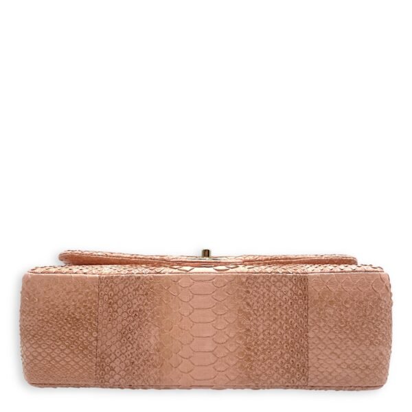 Classic Double Flap Jumbo Pink Ombre Shoulder Bag in Python Leather, Gold hardware - Image 5