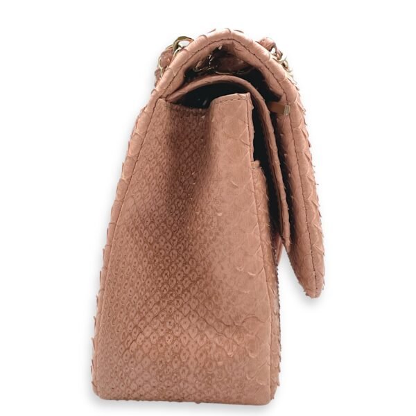 Classic Double Flap Jumbo Pink Ombre Shoulder Bag in Python Leather, Gold hardware - Image 3