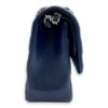 Classic (DF) Jumbo Blue Shoulder Bag in Caviar Leather, Silver hardware - Image 3