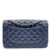 Classic (DF) Jumbo Blue Shoulder Bag in Caviar Leather, Silver hardware - Image 2
