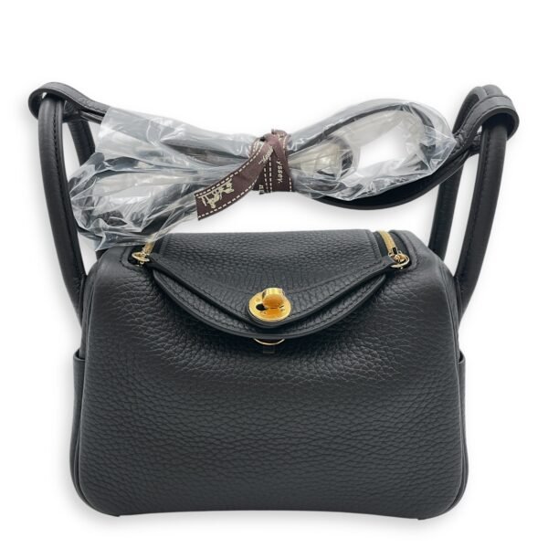 Lindy II Mini Black in Clemence, Gold hardware