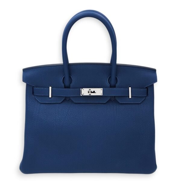 Birkin 30 Deep Blue in Togo, Palladium hardware