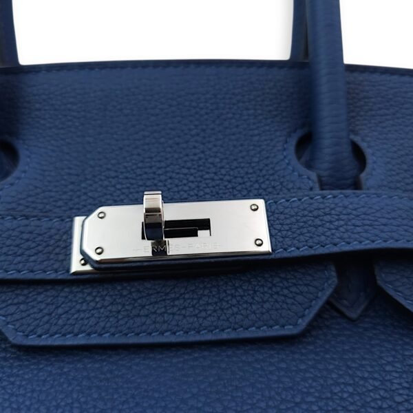 Birkin 30 Deep Blue in Togo, Palladium hardware - Image 7