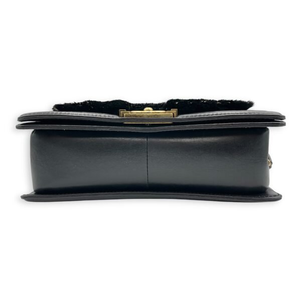 Fur Boy Old Medium Black Shoulder Bag in Fur, Gold hardware - Image 5