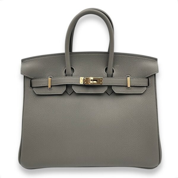Birkin 25 Gris Meyer in Togo, Permabrass hardware