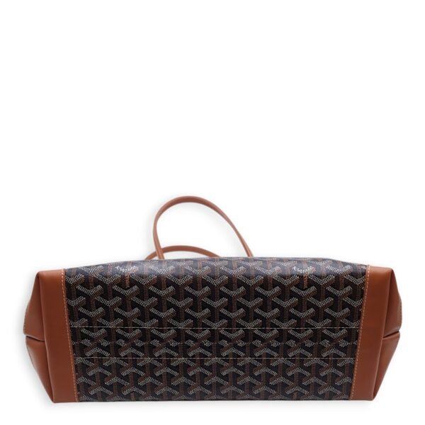 Bellechasse PM Brown Shoulder Bag in Coated Canvas, Silver hardware - Image 7