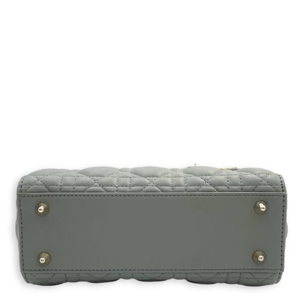Lady Dior My ABCDior Small Grey Shoulder Bag in Cannage print lambskin, Gold hardware - Image 5