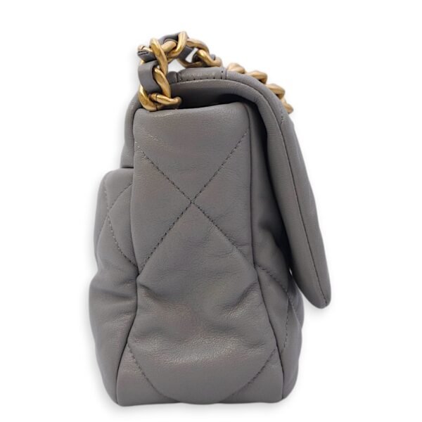 C19 Small Grey Crossbody Bag in Lambskin, 3-Tone hardware - Image 9