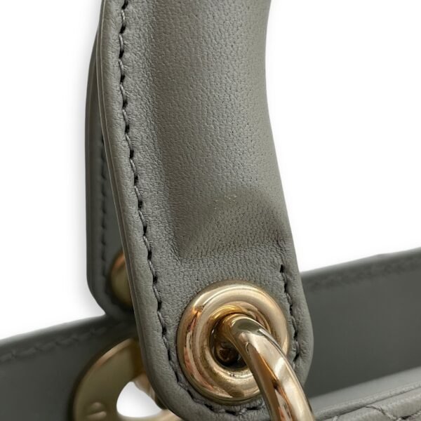 Lady Dior My ABCDior Small Grey Shoulder Bag in Cannage print lambskin, Gold hardware - Image 9