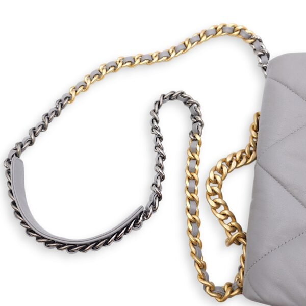C19 Small Grey Crossbody Bag in Lambskin, 3-Tone hardware - Image 6