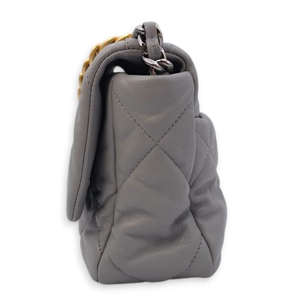 C19 Small Grey Crossbody Bag in Lambskin, 3-Tone hardware - Image 3