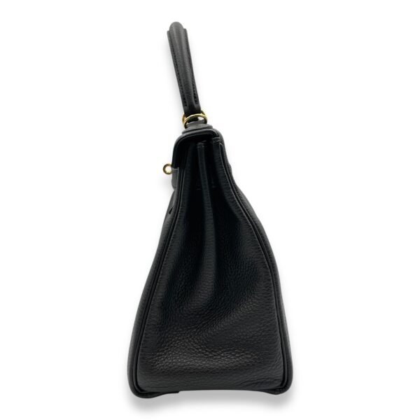 Kelly 28 Black in Togo, Gold hardware - Image 4