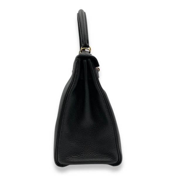 Kelly 28 Black in Togo, Gold hardware - Image 3