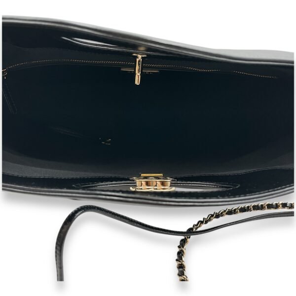 31 Shopping Tote 36x25x7cm Black Shoulder Bag in Shiny lambskin, Gold hardware - Image 8