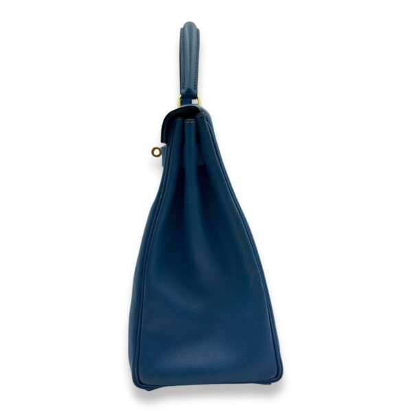 Kelly 32 Blue France in Courchevel, Gold hardware - Image 4