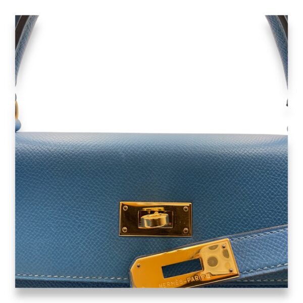 Kelly 32 Blue France in Courchevel, Gold hardware - Image 8