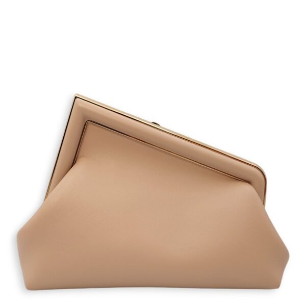 First Bag Small 24x18/11x9cm Beige Crossbody Bag in Nappa, Gold hardware - Image 9