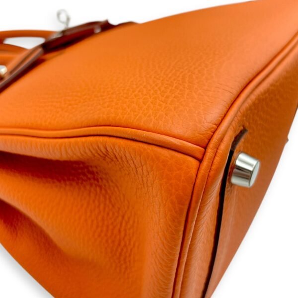 Birkin 25 Orange in Togo, Palladium hardware - Image 7