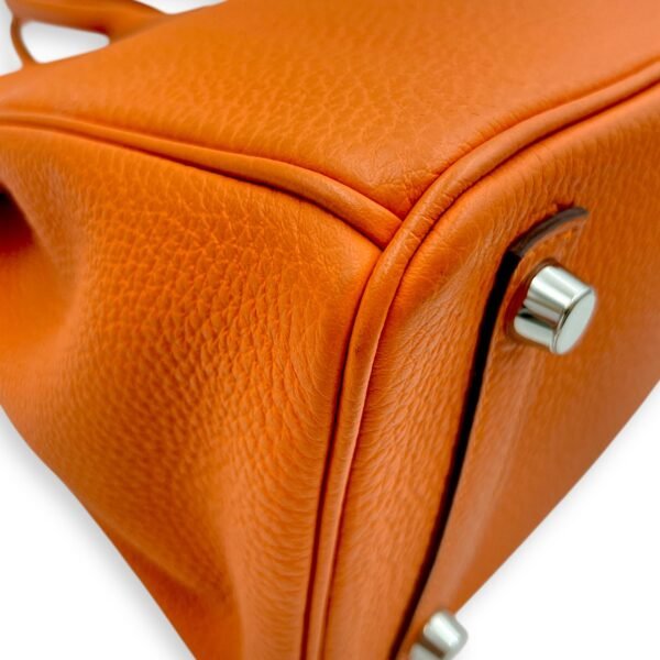 Birkin 25 Orange in Togo, Palladium hardware - Image 8