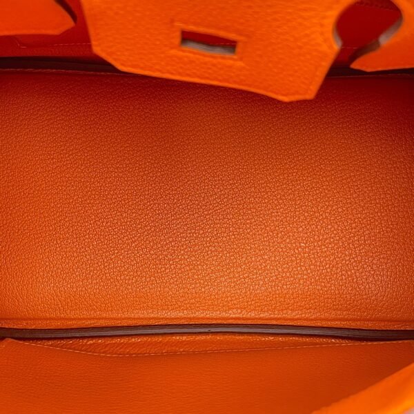 Birkin 25 Orange in Togo, Palladium hardware - Image 6