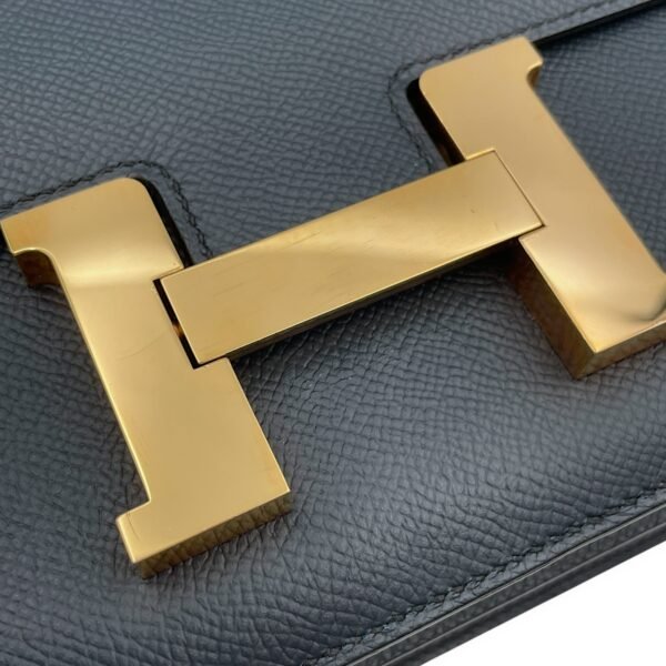Constance 24 Blue Indigo in Epsom, Gold hardware - Image 7