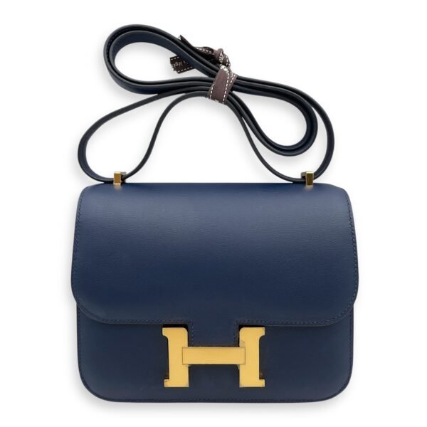 Constance 18 Bleu Navy in Swift, Gold hardware