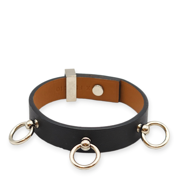 Dog Clou Ronel T2 Black Bracelet in Swift, Palladium hardware - Image 2