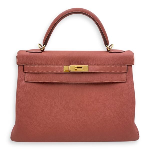 Kelly 32 Rosy in Togo, Gold hardware