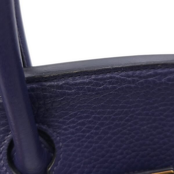 Birkin 30 Blue Encre in Clemence, Gold hardware - Image 4