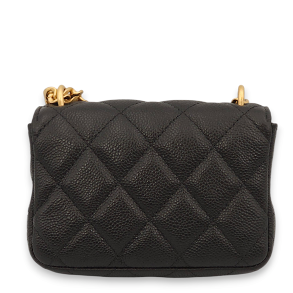Chanel Quilted Black Wallet On Chain in Caviar Leather - Image 2