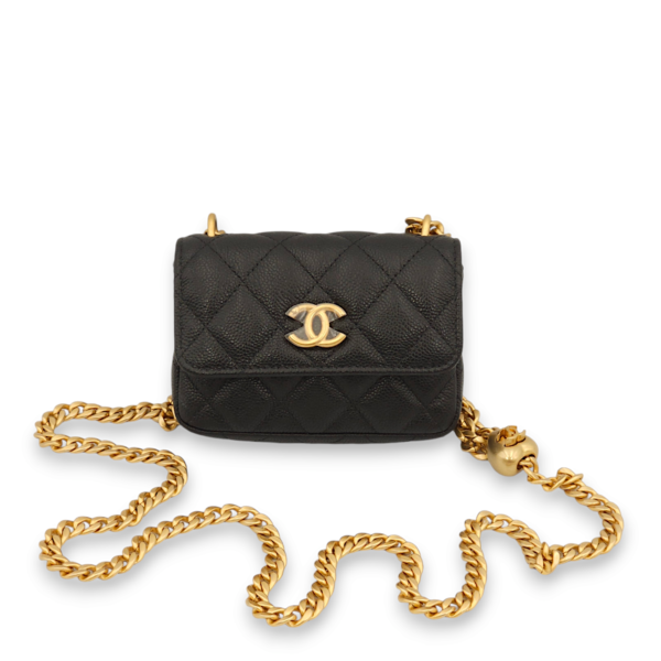 Chanel Quilted Black Wallet On Chain in Caviar Leather - Image 3