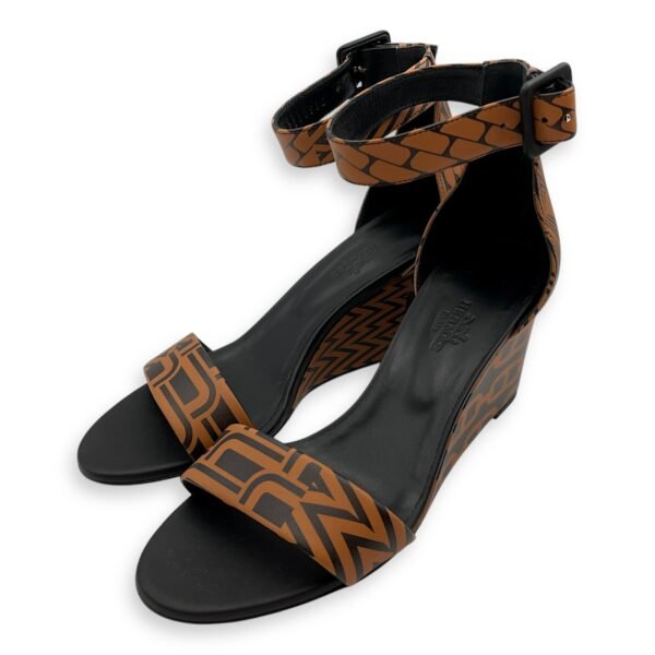 Imprime Acapulco 36 Noir/Natural Wedges in Calfskin - Image 2
