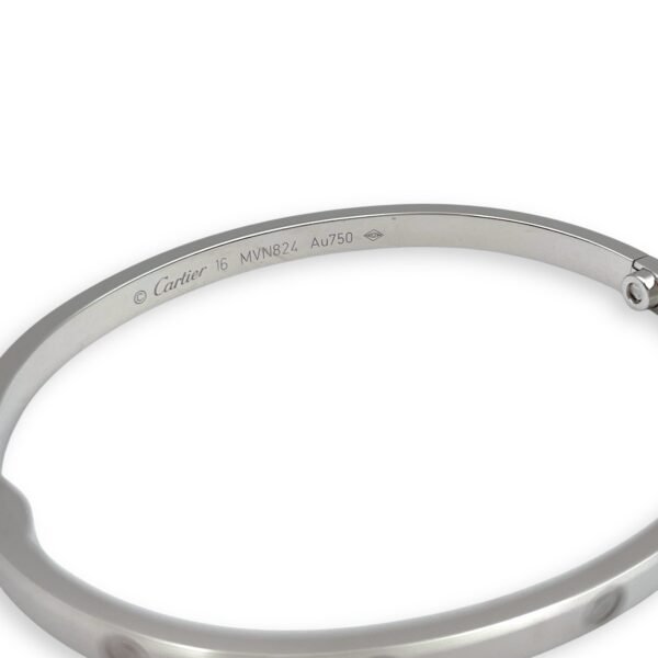 Love 6 Diamonds Small Model 16 Bracelet in White Gold Hardware - Image 3