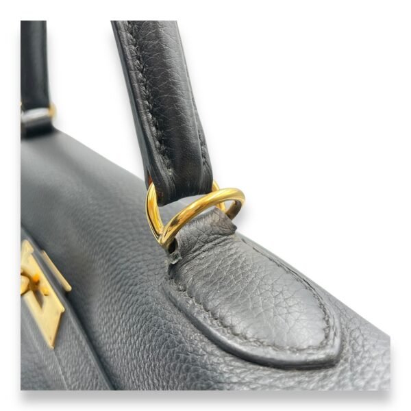 Kelly 32 Black in Togo, Gold hardware - Image 9