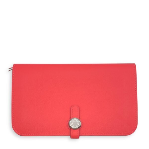 Dogon Duo Rose Candy Wallet in Evercolor, Palladium hardware