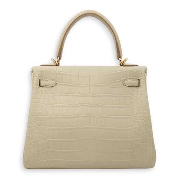 Kelly 25 Beton in Matte Alligator, Gold hardware - Image 2