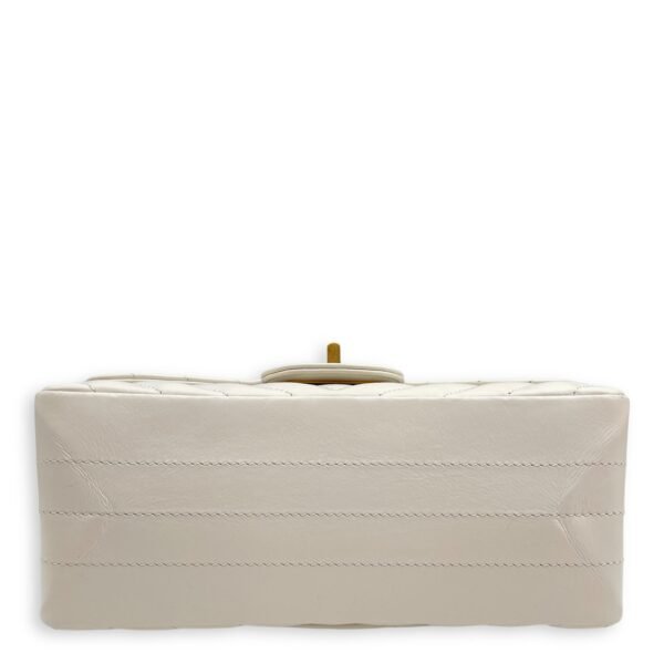 2.55 Chevron Reissue Mini White Crossbody Bag in Calfskin, Gold hardware - Image 5