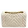 2.55 Chevron Reissue Mini White Crossbody Bag in Calfskin, Gold hardware - Image 2