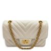 2.55 Chevron Reissue Mini White Crossbody Bag in Calfskin, Gold hardware - Image 7