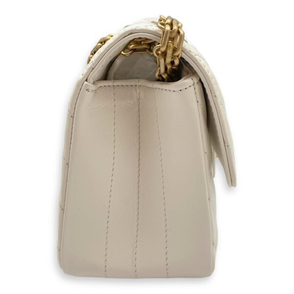 2.55 Chevron Reissue Mini White Crossbody Bag in Calfskin, Gold hardware - Image 3