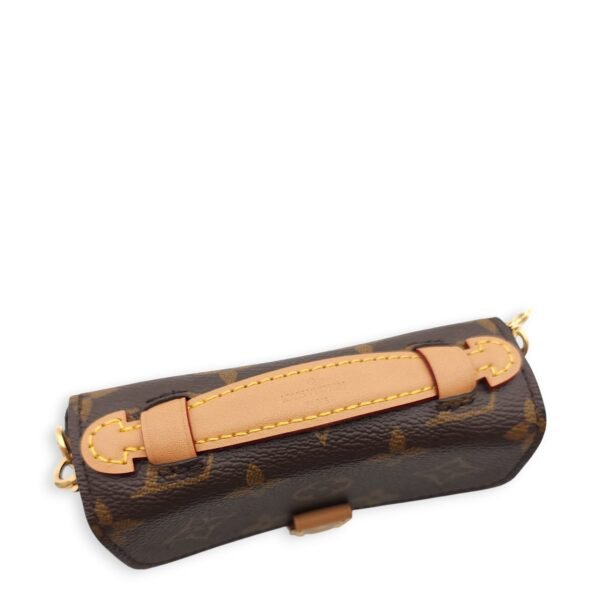 Metis Micro Brown Crossbody Bag in Coated Canvas, Gold hardware - Image 12