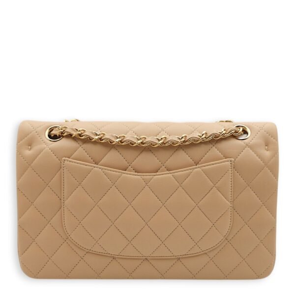Classic (DF) Medium Beige Shoulder Bag in Lambskin, Gold hardware - Image 2