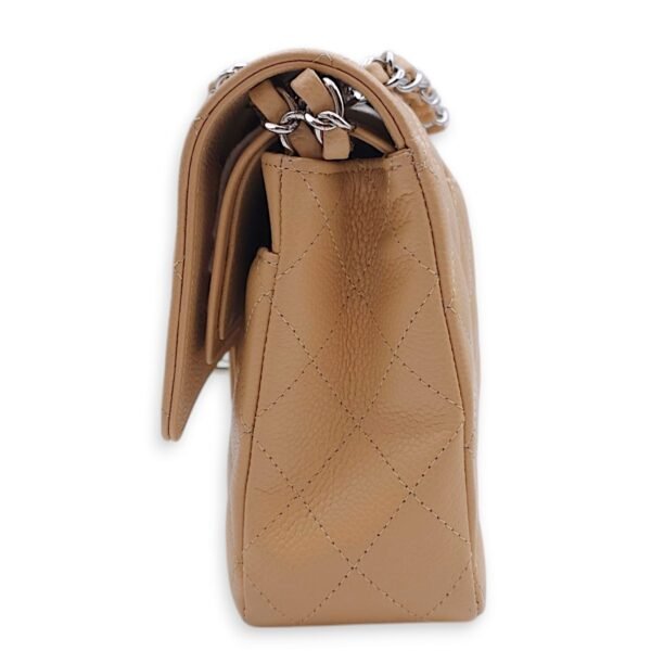 Classic (DF) Medium Beige Shoulder Bag in Caviar Leather, Silver hardware - Image 3