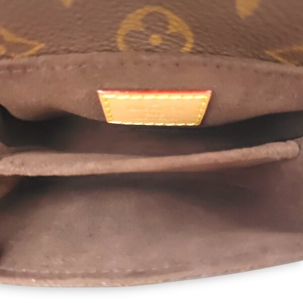 Metis Micro Brown Crossbody Bag in Coated Canvas, Gold hardware - Image 6