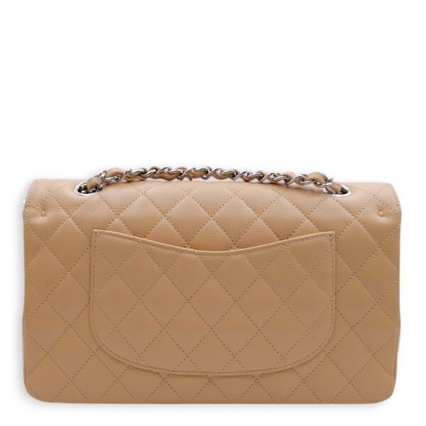 Classic (DF) Medium Beige Shoulder Bag in Caviar Leather, Silver hardware - Image 2