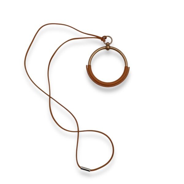 Loop Gold Necklace in Swift, Brass hardware - Image 2