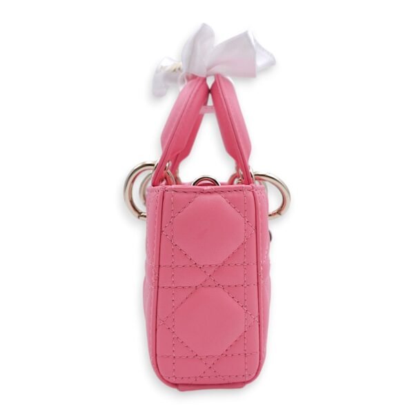 D-Joy Micro Pink Crossbody Bag in Lambskin, Gold hardware - Image 9