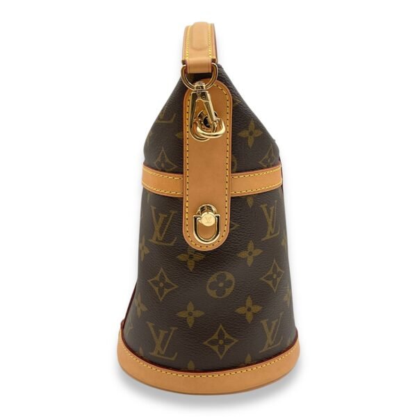 Duffle Bag Brown Shoulder Bag in Canvas, Gold hardware - Image 3