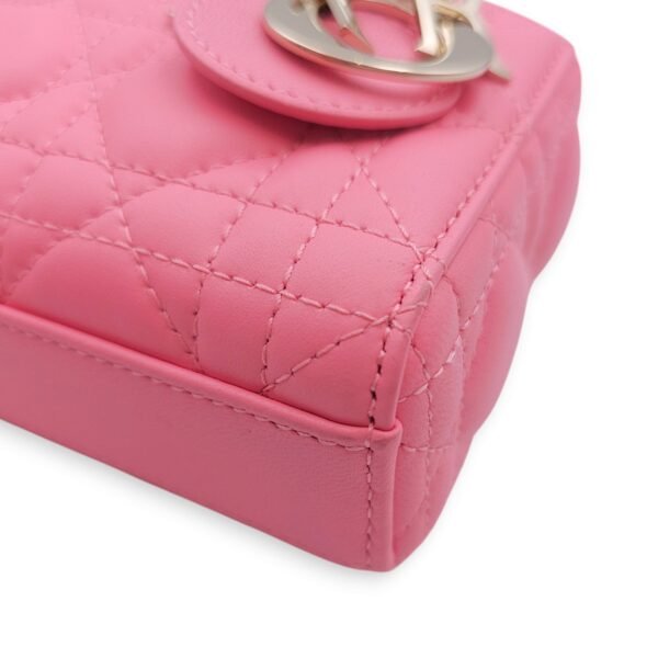D-Joy Micro Pink Crossbody Bag in Lambskin, Gold hardware - Image 14