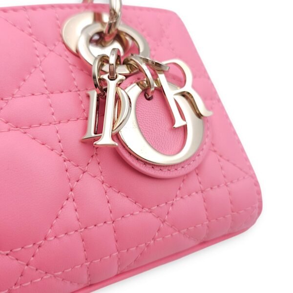 D-Joy Micro Pink Crossbody Bag in Lambskin, Gold hardware - Image 6